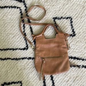 Foley Corinna Camel Leather Handle Bag